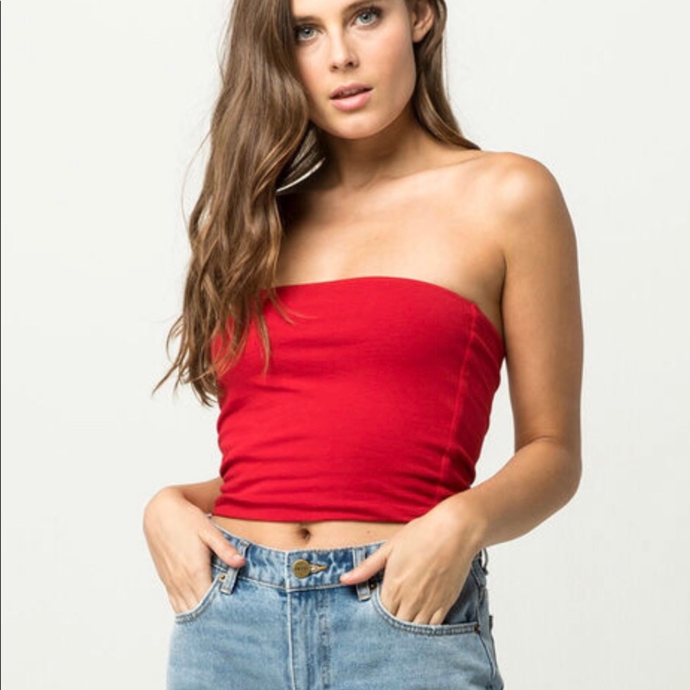 Red tube top